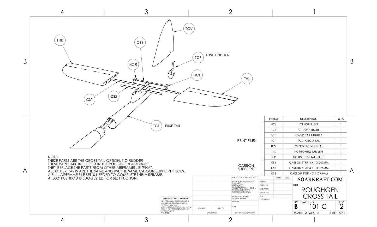 Roughgen - Cross Tail Option - Rudderless (one channel)